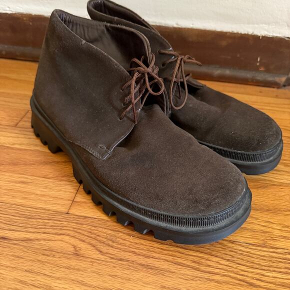 TO BOOT NEW YORK | Adam Derrick | Brown Suede 90s Style Lug Sole Chukka Boot 7.5 - Picture 4 of 9
